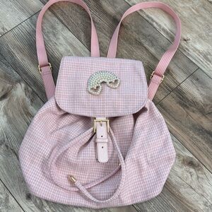 Pink Tweed Houndstooth Backpack